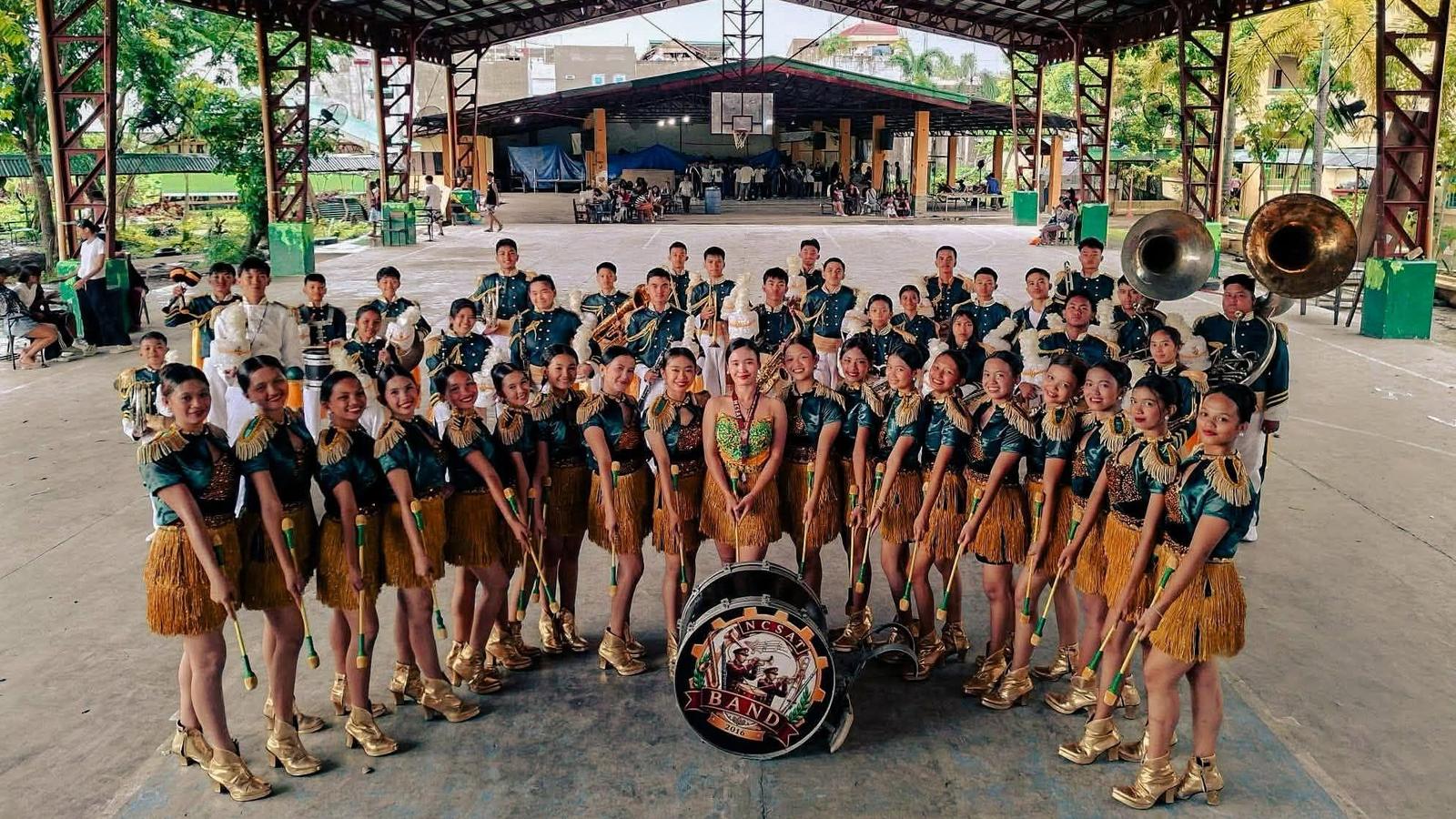 The NCSAT band with majorettes